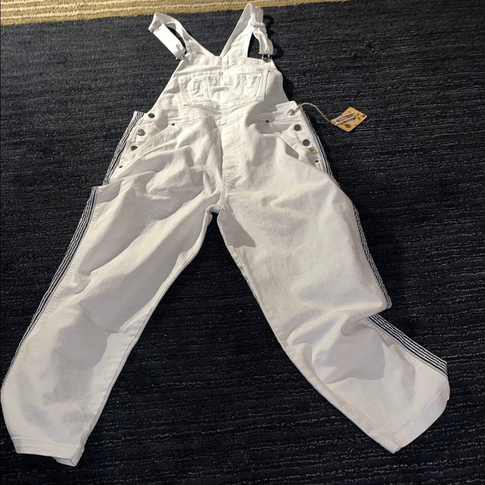 HYBRYD &COMPANY (2X) White Denim with stripes Overall